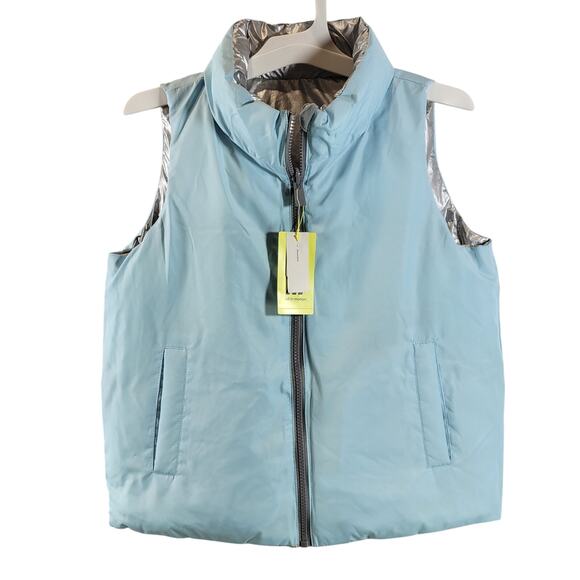 All In Motion Kids Puffer Vest, Reversible, Blue/Silver, Size XL, NWT - Picture 1 of 6